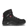 Lowa Wanderschuhe Renegade Mid GTX (All-Terrain, Nubukleder, Wasserdicht) Schwarz/rubinrot Herren