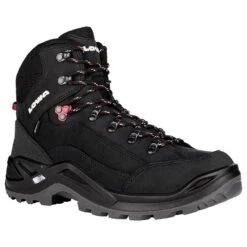 Lowa Wanderschuhe Renegade Mid GTX (All-Terrain, Nubukleder, Wasserdicht) Schwarz/rubinrot Herren -Lowa Store 310945209913 RENEGADE20GTX20MID 2023 outer rotated 766x766 1