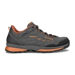 Lowa Wanderschuhe Delago Low GTX (Trekking, Spaltleder, Wasserdicht) Anthrazitgrau/flame Herren