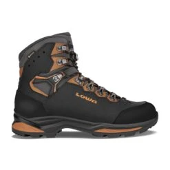 Lowa Wanderschuhe Camino Evo GTX (Trekking, Nubukleder, Wasserdicht) Schwarz/orange Herren
