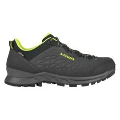 Lowa Wander-Travelschuhe Explorer Low GTX (Veloursleder, Wasserdicht) Anthrazitgrau/limone Herren