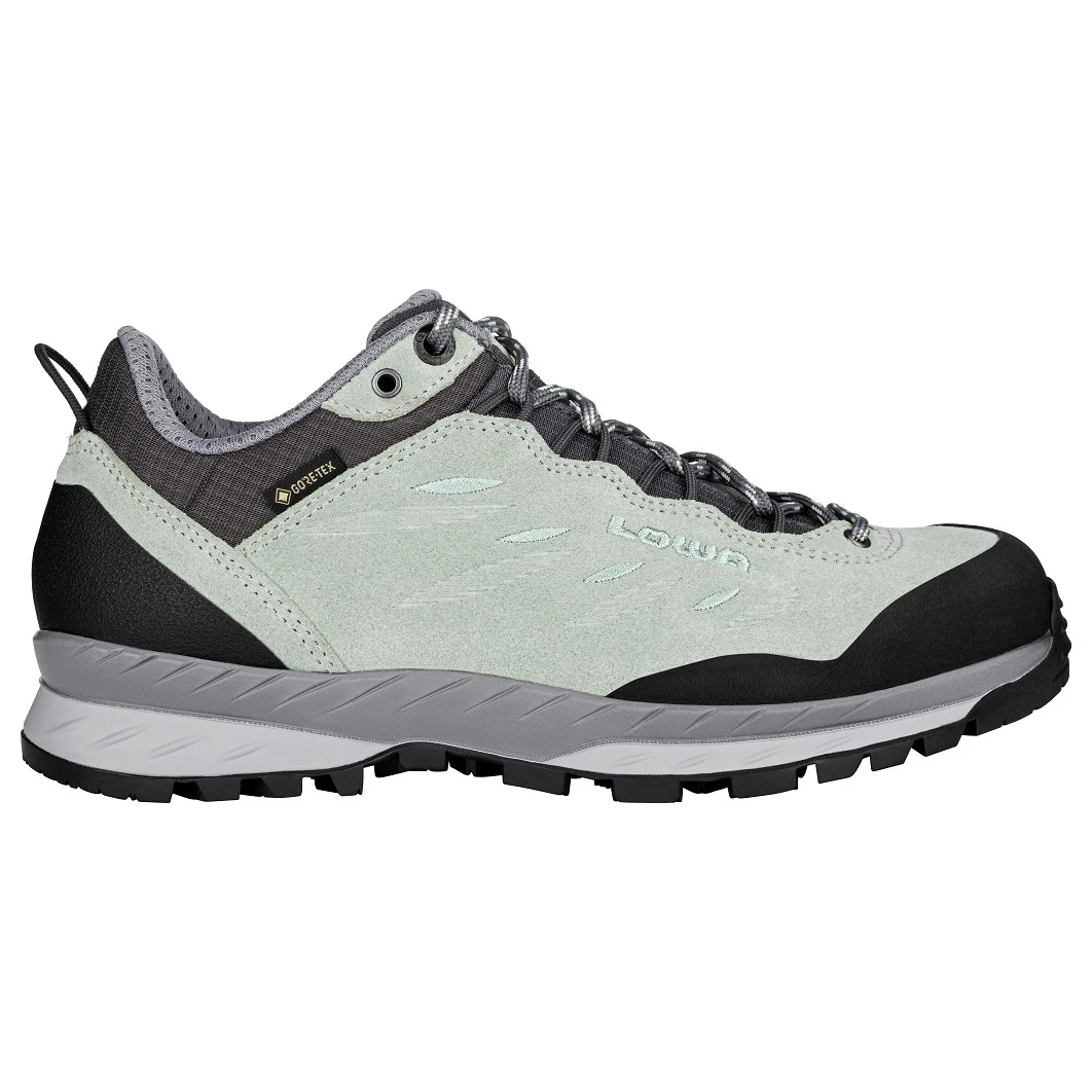 Lowa Wanderschuhe Delago GTX Low (Trekking, Spaltleder-Textil, Wasserdicht) Patinagrün/hellblau Damen 1 Lowa Wanderschuhe Delago GTX Low (Trekking, Spaltleder-Textil, Wasserdicht) Patinagrün/hellblau Damen