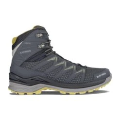 Lowa Wander-Travelschuhe Innox Pro Mid GTX (All-Terrain, Synthetik/Textil, Wasserdicht) Stahlblau/senfgelb Herren