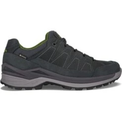 Lowa Alltag-Travelschuhe Toro Evo Low GTX (Velours-Nubu­kleder, Wasserdicht) Dunkelgrau/grün Herren