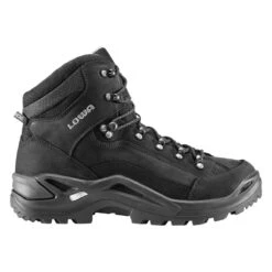 Lowa Wanderschuhe Renegade Mid LL (All-Terrain, Gewachstes Nubuk, Lederfutter) Schwarz Herren
