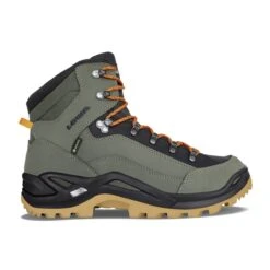 Lowa Wanderschuhe Renegade Mid GTX (All-Terrain, Nubukleder, Wasserdicht) Forestgrün/orange Herren