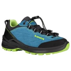Lowa Wanderschuhe Delago Low GTX SL (Multifunktion, Wasserdicht) Türkisblau/limone Kinder -Lowa Store Lowa 640066 6901 DELAGO GTX LO JUNIOR SL 2023 Schuh203 1200x1200 1