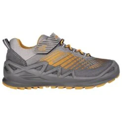 Lowa Wanderschuhe Merger GTX Junior Velcro (Multifunktion, Wasserdicht, Klett­ver­schluss) Graphitgrau/mango Kinder